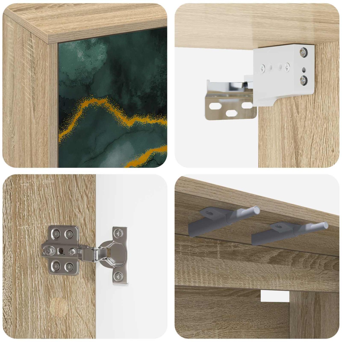 vidaXL Κρεμαστός θρανίο τηλεόρασης WIJHE 102 x 33 x 40 εκ. Sonoma Δρυς