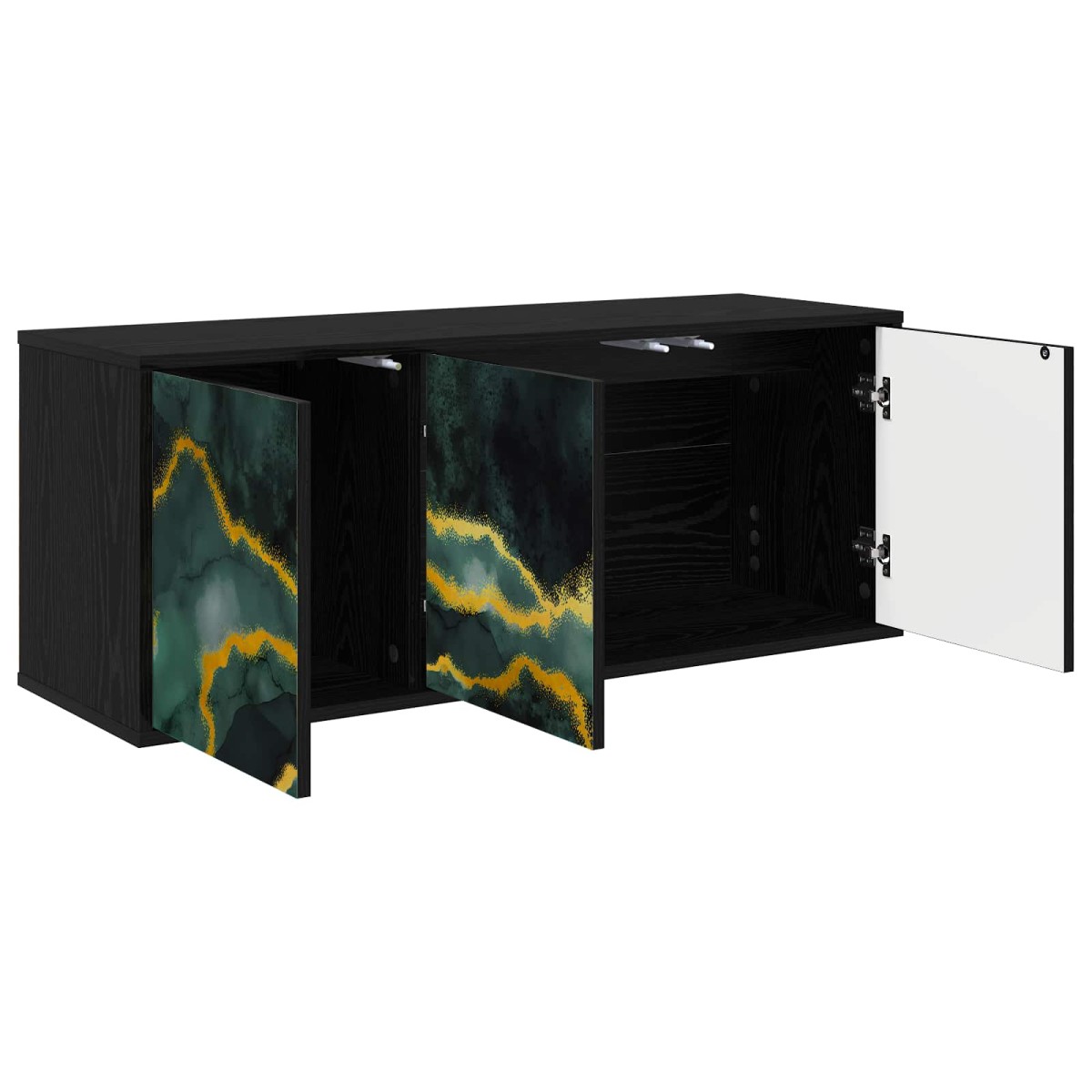 vidaXL Κρεμαστός θρανίο τηλεόρασης WIJHE 102 x 33 x 40 εκ. Μαύρη Δρυς