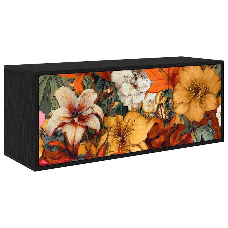 vidaXL Κρεμαστός θρανίο τηλεόρασης GENNEP 102 x 33 x 40 εκ. Μαύρη Δρυς