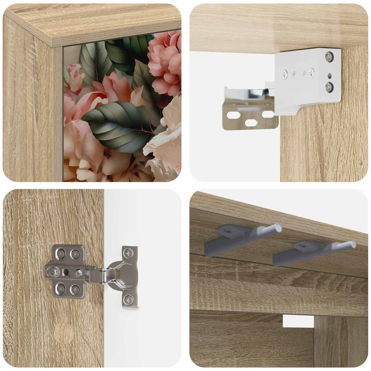 vidaXL Κρεμαστός θρανίο τηλεόρασης BORNE 102 x 33 x 40 εκ. Sonoma Δρυς