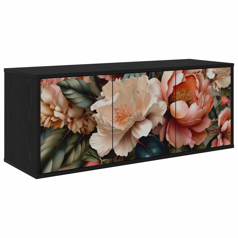 vidaXL Κρεμαστός θρανίο τηλεόρασης BORNE 102 x 33 x 40 εκ. Μαύρη Δρυς
