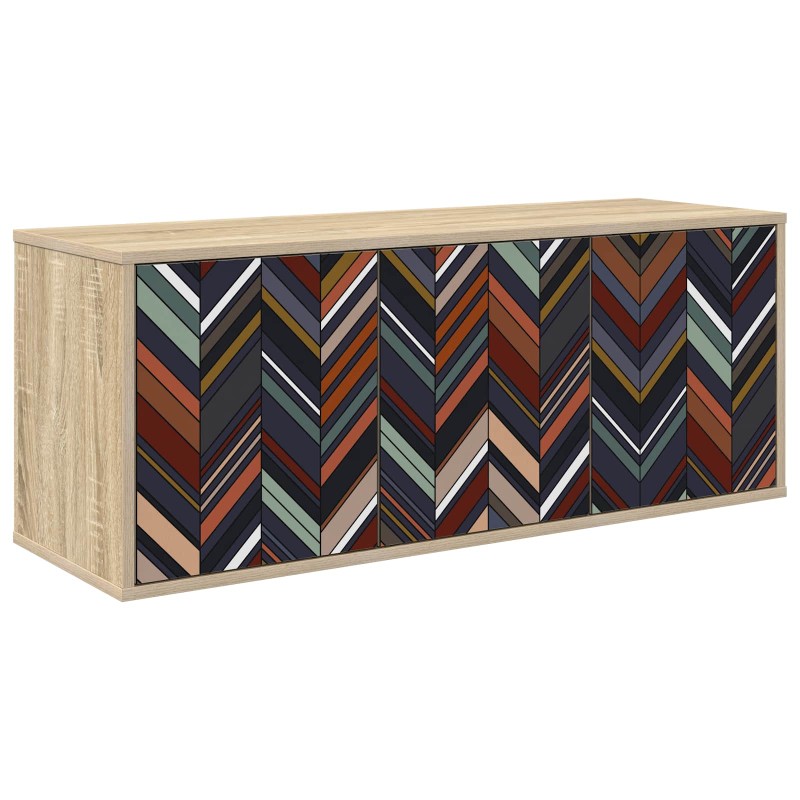 vidaXL Κρεμαστός θρανίο τηλεόρασης OMMEN 102 x 33 x 40 εκ. Sonoma Δρυς