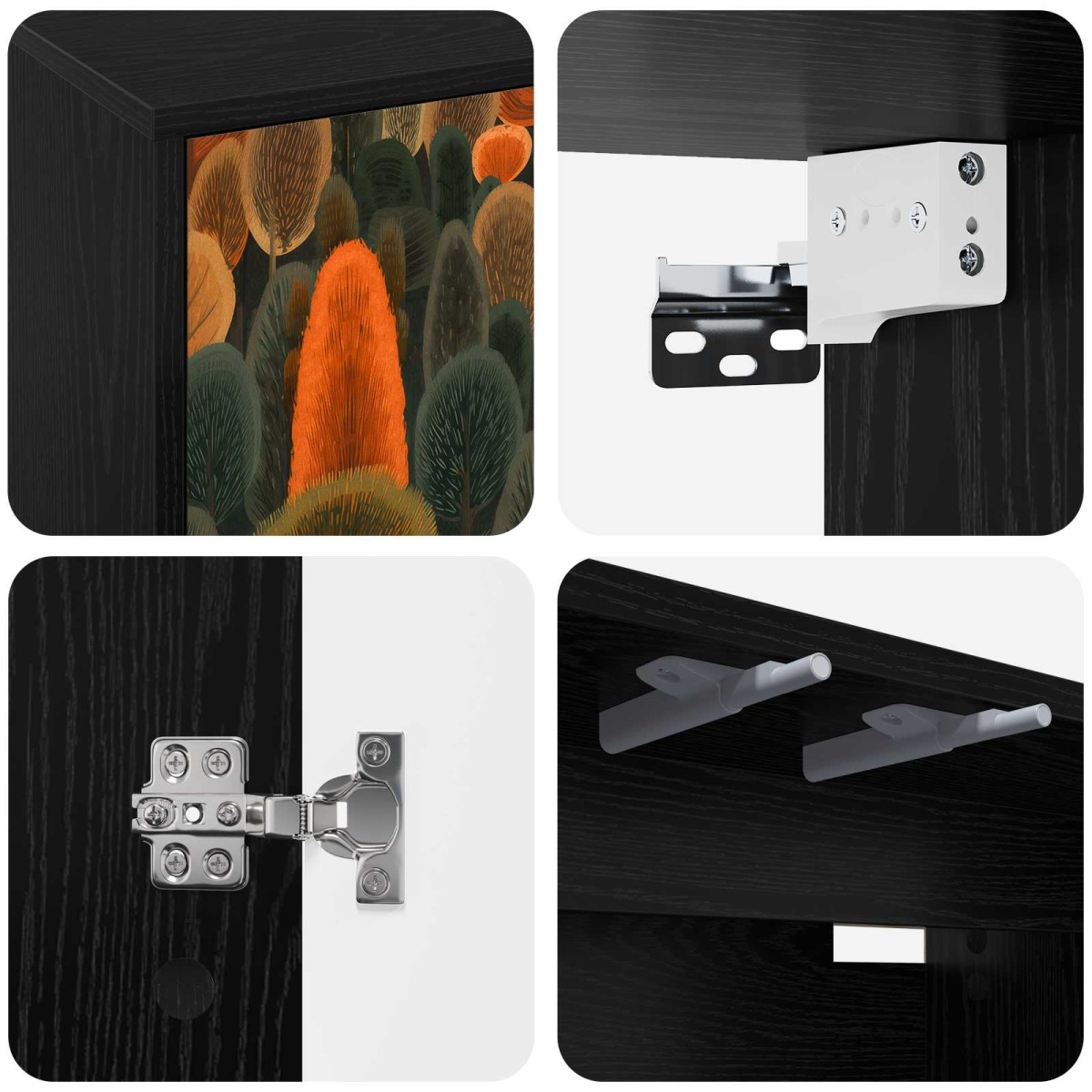 vidaXL Κρεμαστός θρανίο τηλεόρασης ZAANDAM 102 x 33 x 40 εκ.