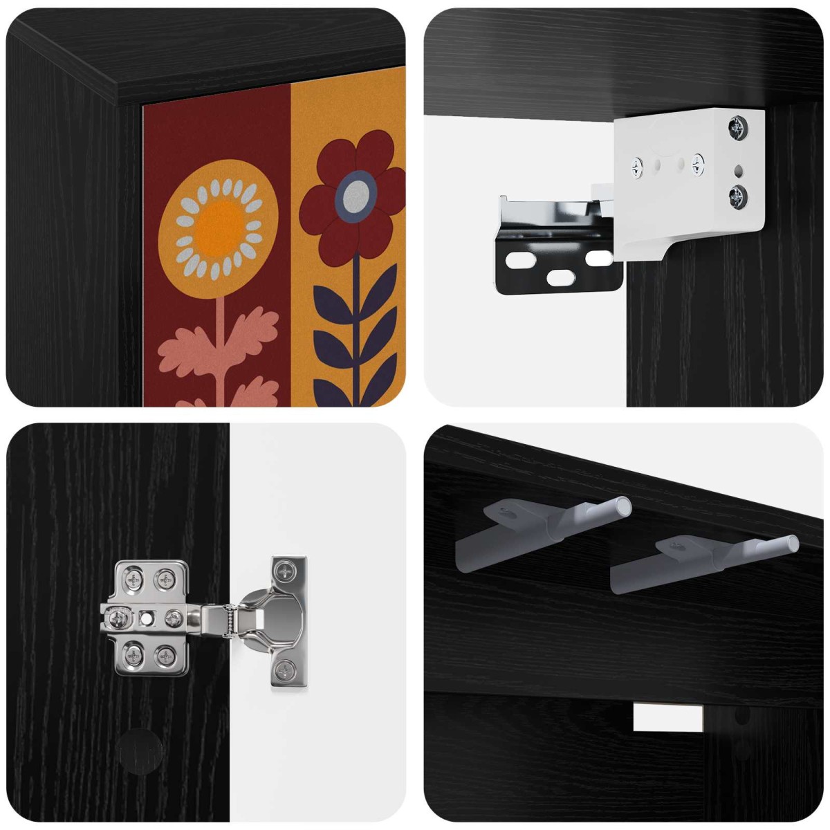 vidaXL Κρεμαστός θρανίο τηλεόρασης ESSEN 102 x 33 x 40 εκ. Μαύρη Δρυς