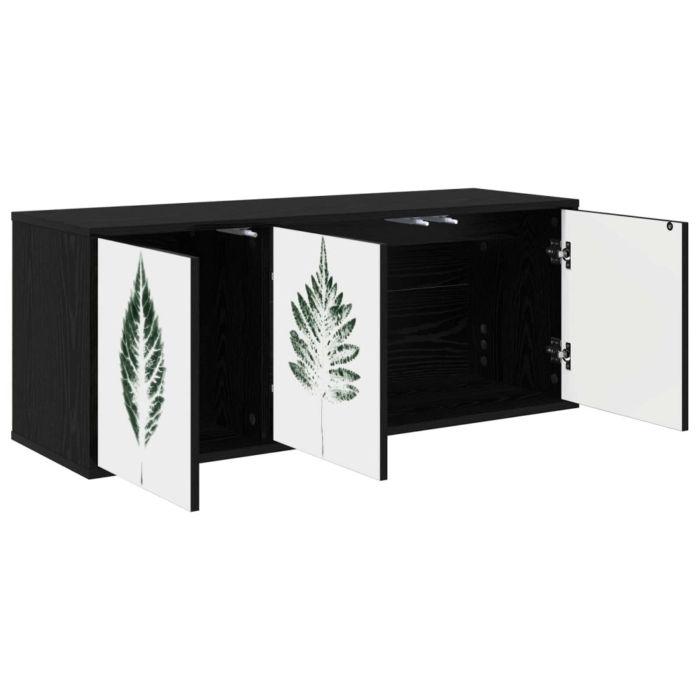 vidaXL Κρεμαστός θρανίο τηλεόρασης HANAU 102 x 33 x 40 εκ. Μαύρη Δρυς
