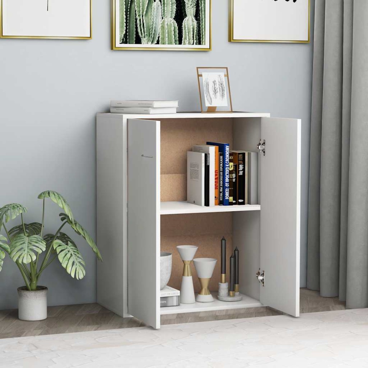 vidaXL Ντουλάπι Λευκό 60 x 30 x 75 εκ. από Μοριοσανίδα