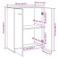vidaXL Ντουλάπι Λευκό 60 x 30 x 75 εκ. από Μοριοσανίδα