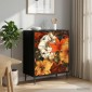 vidaXL Κουτί με συρτάρια GENNEP Σχέδιο κρίνος 66 x 36,5 x 76 εκ.