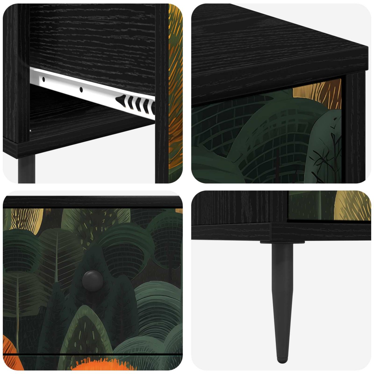 vidaXL Κουτί με συρτάρια ZAANDAM Σχέδιο δάσους 66 x 36,5 x 76 εκ.