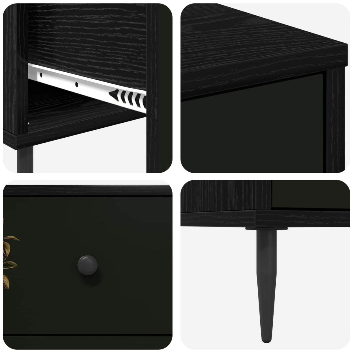 vidaXL Κουτί με συρτάρια BREMEN Τύπωμα Μαγνολίας 66 x 36,5 x 76 εκ.