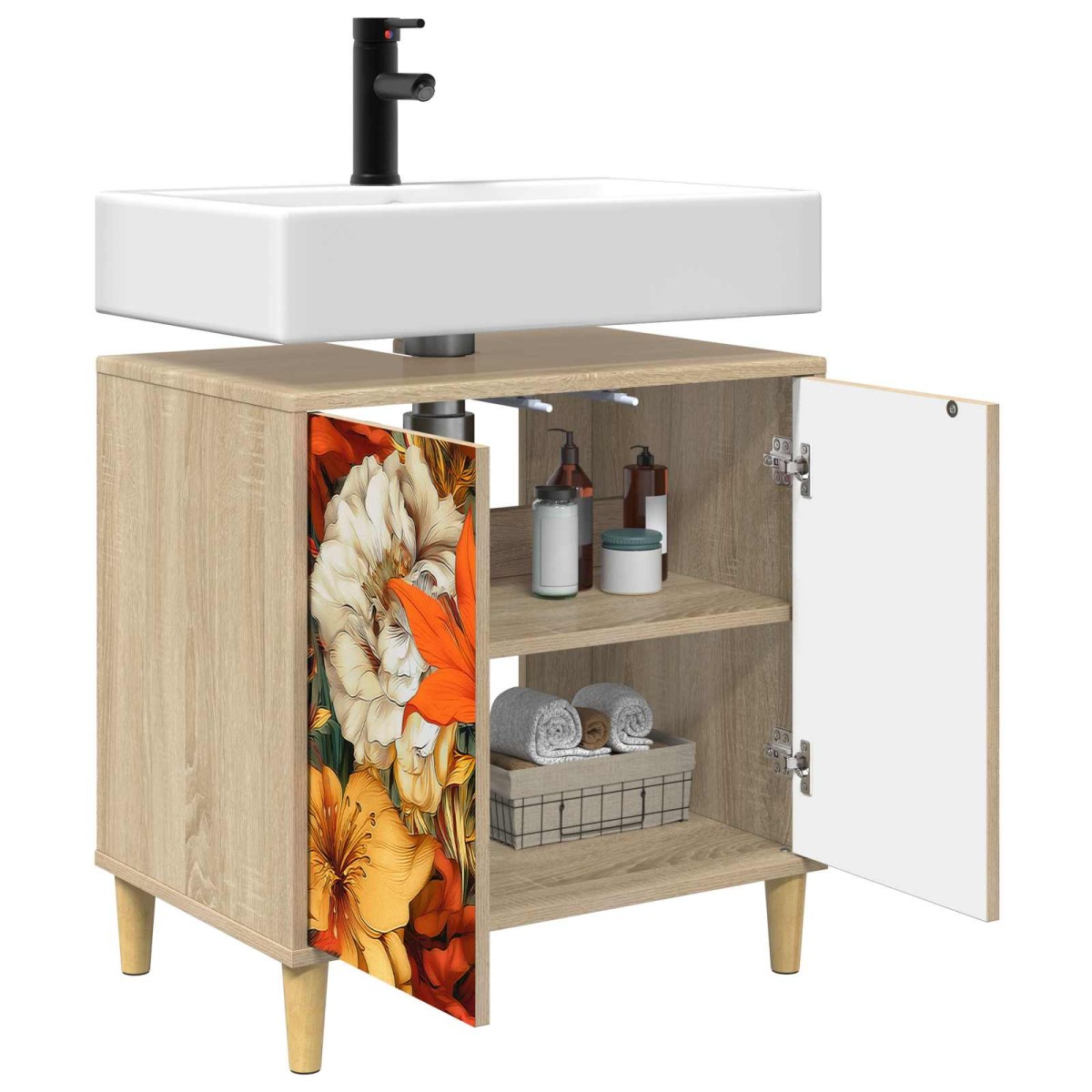 vidaXL Ντουλάπι Μπάνιου GENNEP Sonoma 60 x 40 x 60 εκ