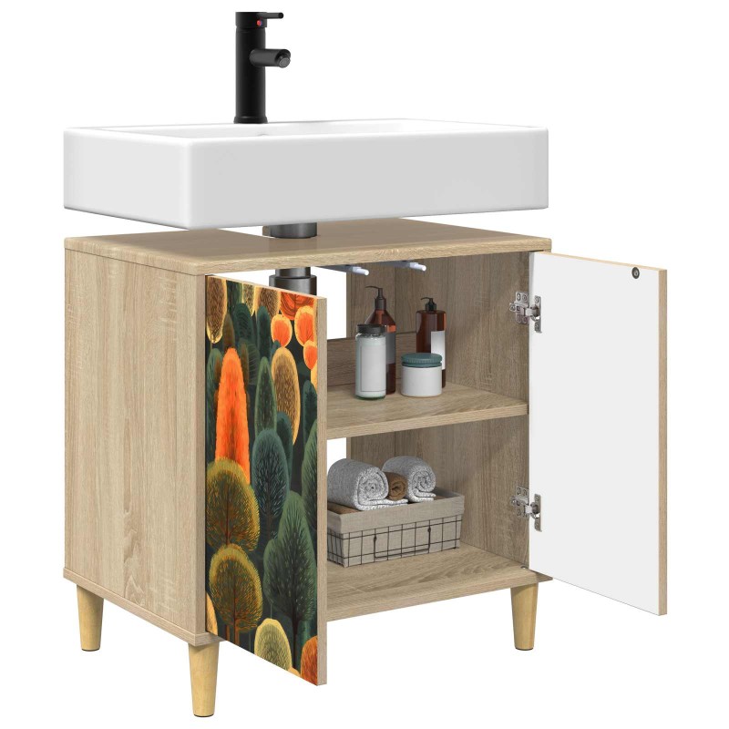 vidaXL Ντουλάπι Μπάνιου ZAANDAM Sonoma 60 x 40 x 60 εκ