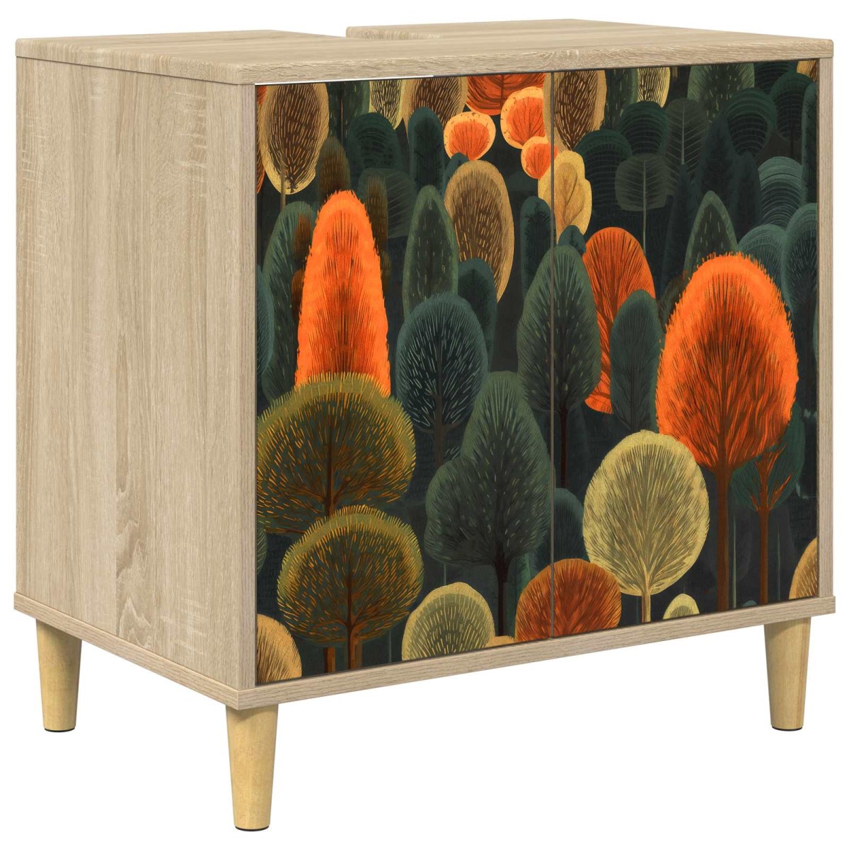 vidaXL Ντουλάπι Μπάνιου ZAANDAM Sonoma 60 x 40 x 60 εκ