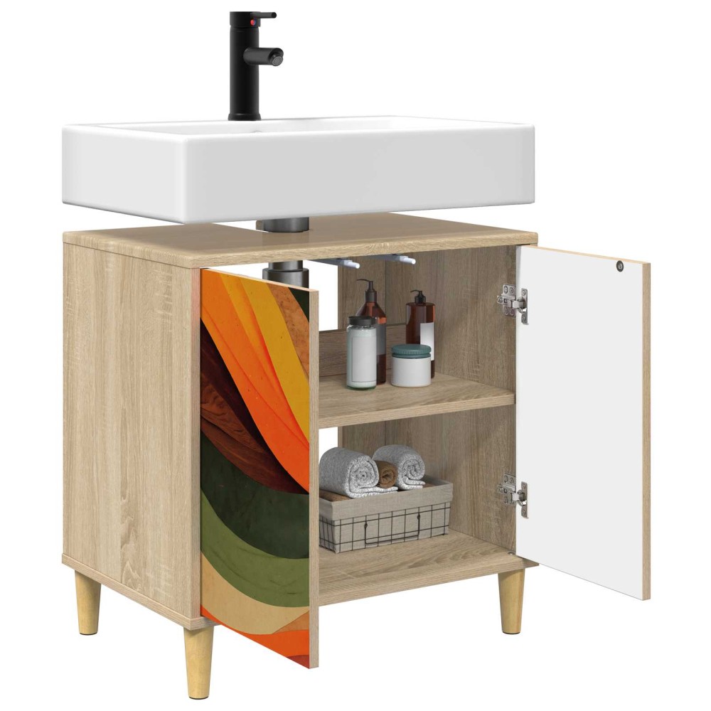 vidaXL Ντουλάπι Μπάνιου BONN Sonoma 60 x 40 x 60 εκ Επεξεργασμένο Ξύλο