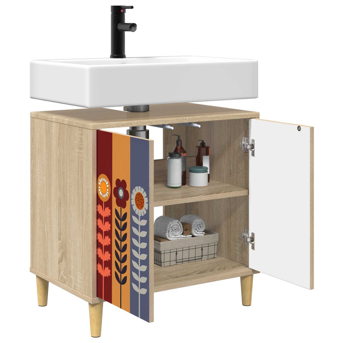 vidaXL Ντουλάπι Μπάνιου ESSEN Sonoma 60 x 40 x 60 εκ