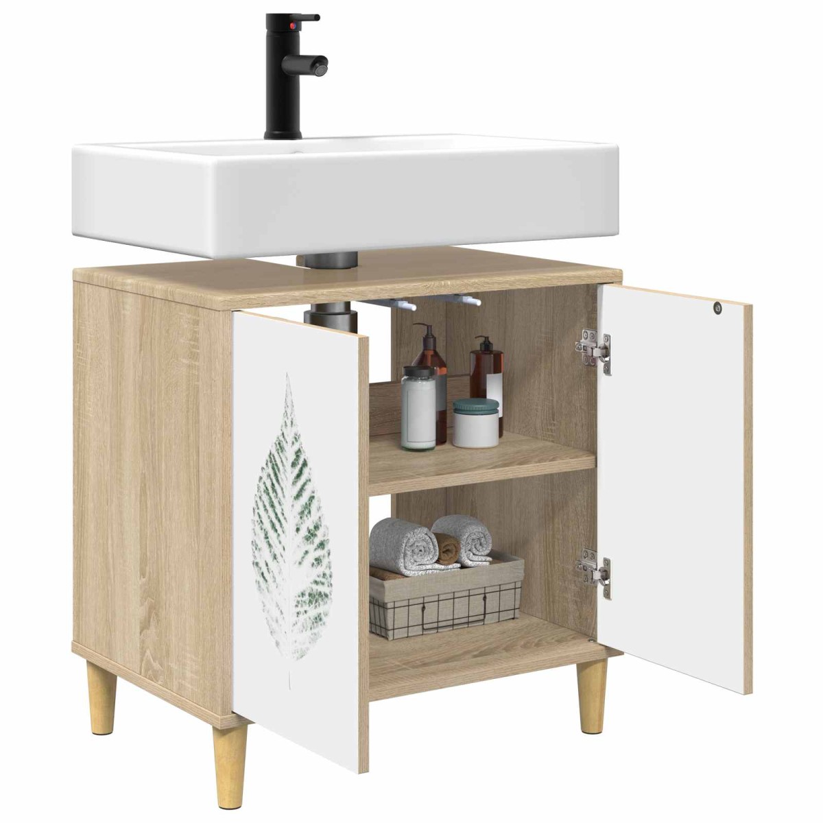 vidaXL Ντουλάπι Μπάνιου HANAU Sonoma 60 x 40 x 60 εκ
