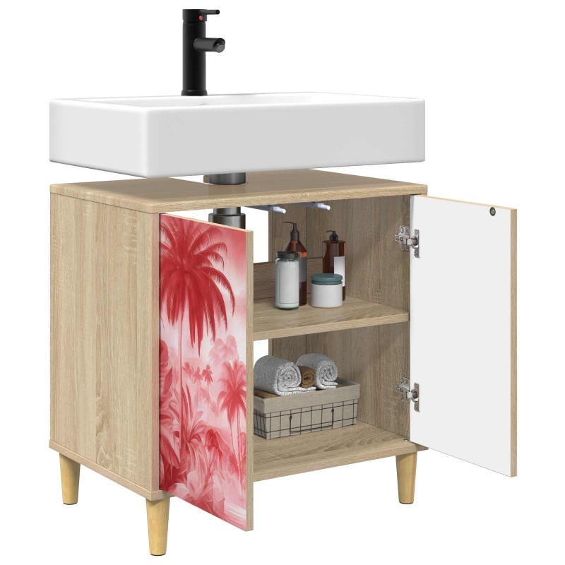 vidaXL Ντουλάπι Μπάνιου AACHEN Sonoma 60 x 40 x 60 εκ