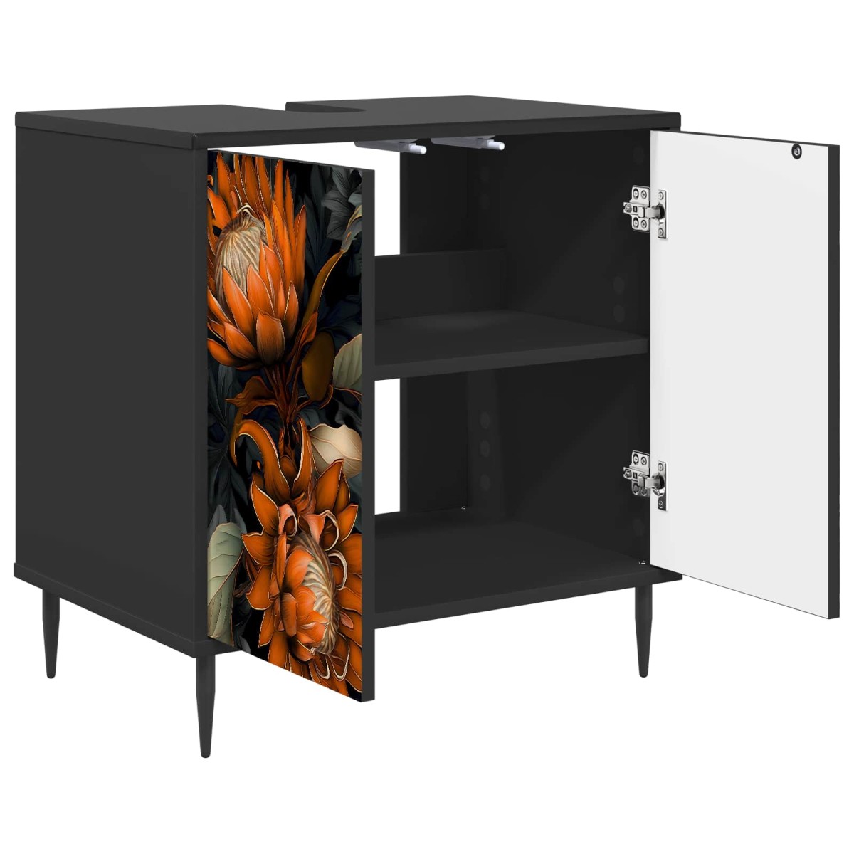 vidaXL Ντουλάπι Μπάνιου LOCHEM Μαύρη Δρυς 60 x 40 x 61 εκ