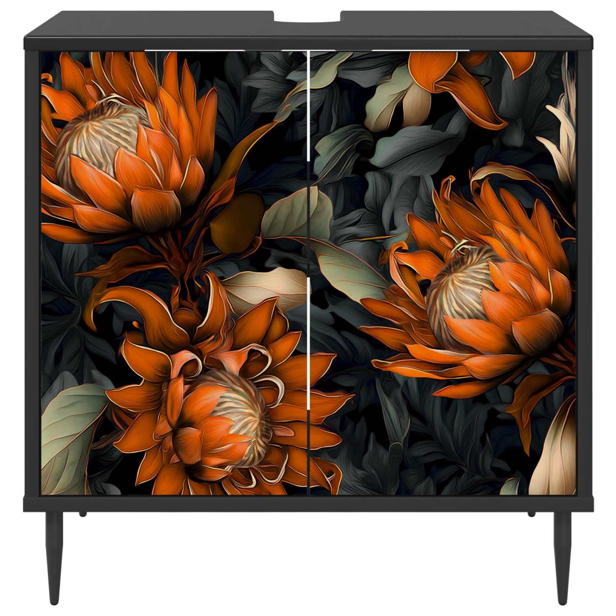 vidaXL Ντουλάπι Μπάνιου LOCHEM Μαύρη Δρυς 60 x 40 x 61 εκ
