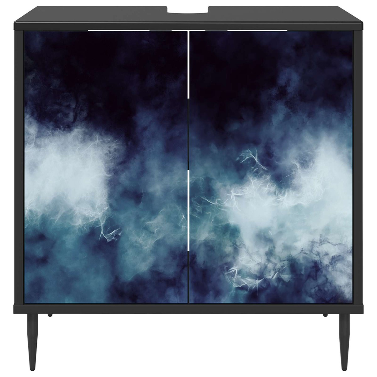 vidaXL Ντουλάπι Μπάνιου RAALTE Μαύρη Δρυς 60 x 40 x 61 εκ