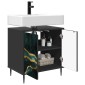 vidaXL Ντουλάπι Μπάνιου WIJHE Μαύρη Δρυς 60 x 40 x 61 εκ