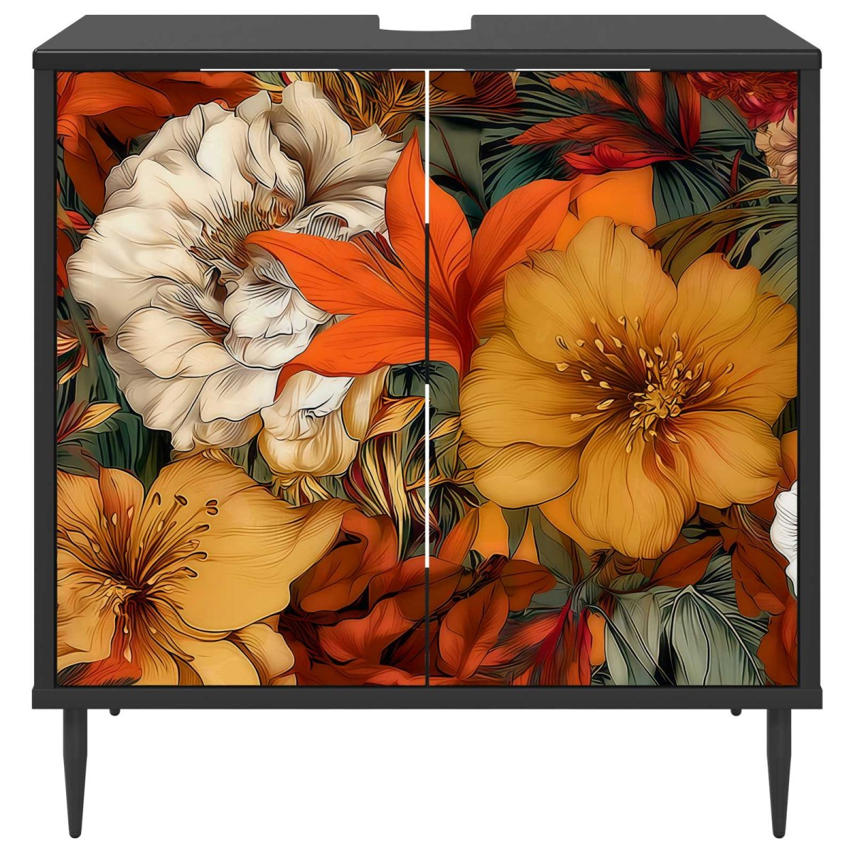 vidaXL Ντουλάπι Μπάνιου GENNEP Μαύρη Δρυς 60 x 40 x 61 εκ