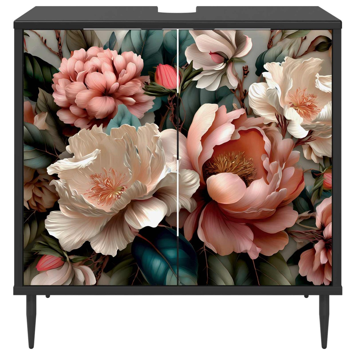 vidaXL Ντουλάπι Μπάνιου BORNE Μαύρη Δρυς 60 x 40 x 61 εκ