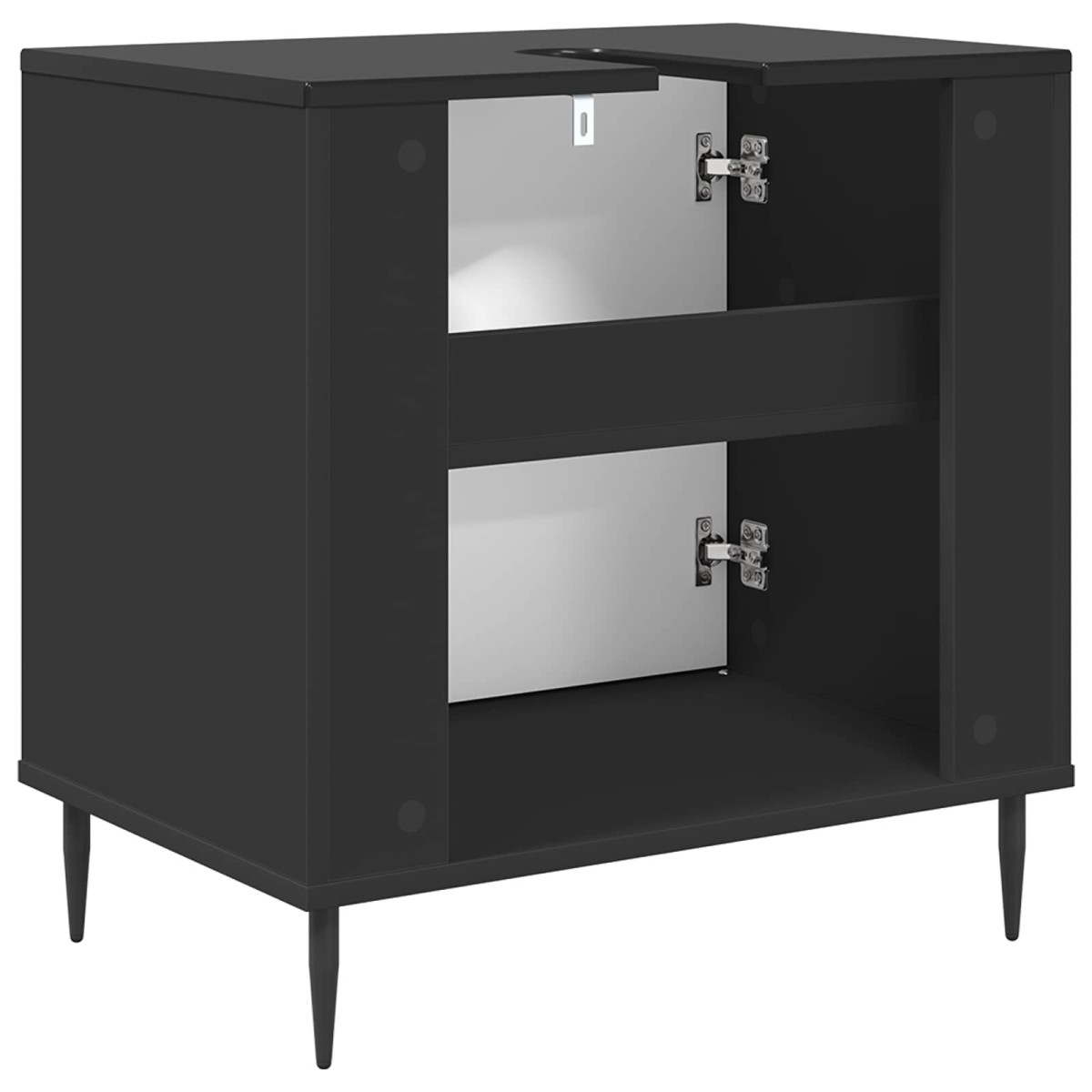 vidaXL Ντουλάπι Μπάνιου OMMEN Μαύρη Δρυς 60 x 40 x 61 εκ