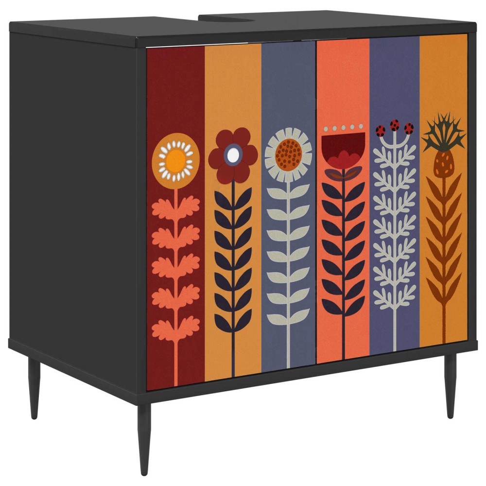 vidaXL Ντουλάπι Μπάνιου ESSEN Μαύρη Δρυς 60 x 40 x 61 εκ