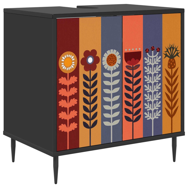 vidaXL Ντουλάπι Μπάνιου ESSEN Μαύρη Δρυς 60 x 40 x 61 εκ