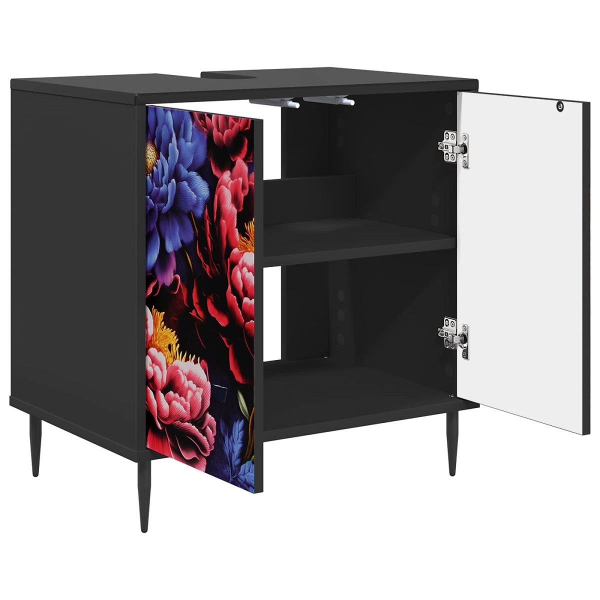 vidaXL Ντουλάπι Μπάνιου KIEL Μαύρη Δρυς 60 x 40 x 61 εκ