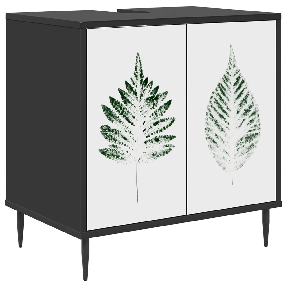 vidaXL Ντουλάπι Μπάνιου HANAU Μαύρη Δρυς 60 x 40 x 61 εκ