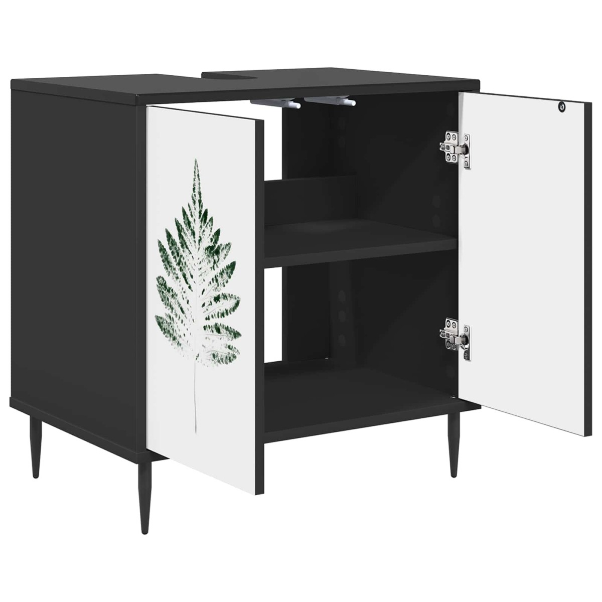 vidaXL Ντουλάπι Μπάνιου HANAU Μαύρη Δρυς 60 x 40 x 61 εκ