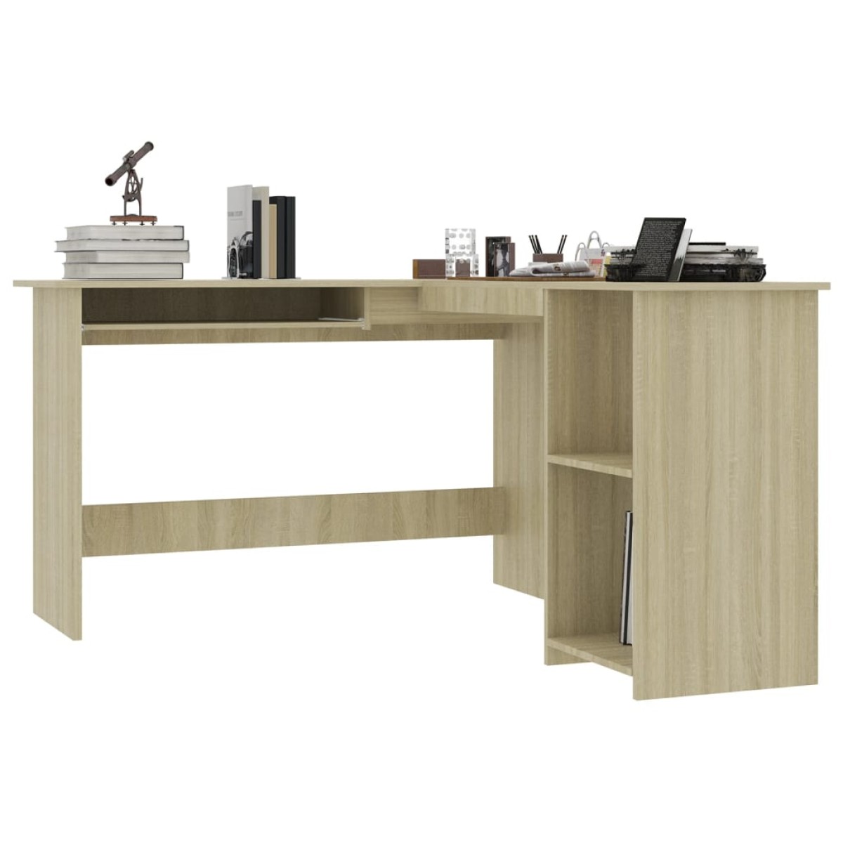 vidaXL Γραφείο Γωνιακό Sonoma Δρυς 120 x 140 x 75 εκ. από Μοριοσανίδα