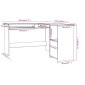 vidaXL Γραφείο Γωνιακό Sonoma Δρυς 120 x 140 x 75 εκ. από Μοριοσανίδα