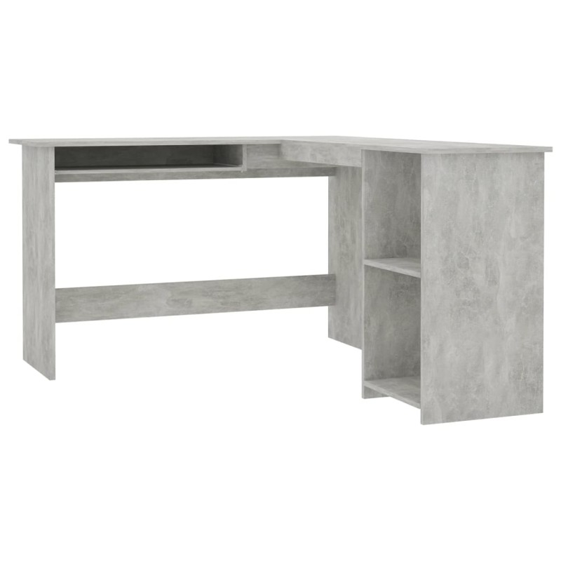 vidaXL Γραφείο Γωνιακό Γκρι Σκυροδέματος 120x140x75 εκ. Επεξ. Ξύλο