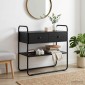 vidaXL Τραπέζι κονσόλας Μαύρη Δρυς 100 x 40 x 75 cm Επεξεργασμένο Ξύλο