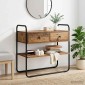 vidaXL Τραπέζι κονσόλας Παλαιωμένο ξύλο 100 x 40 x 75 cm