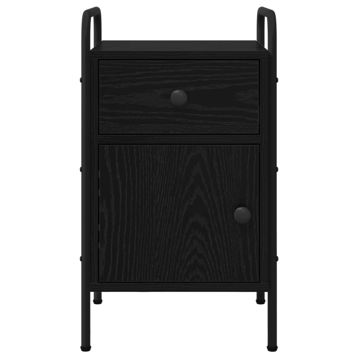 vidaXL Κομοδίνο Μαύρη Δρυς 35 x 36,5 x 61 εκ Επεξεργασμένο Ξύλο