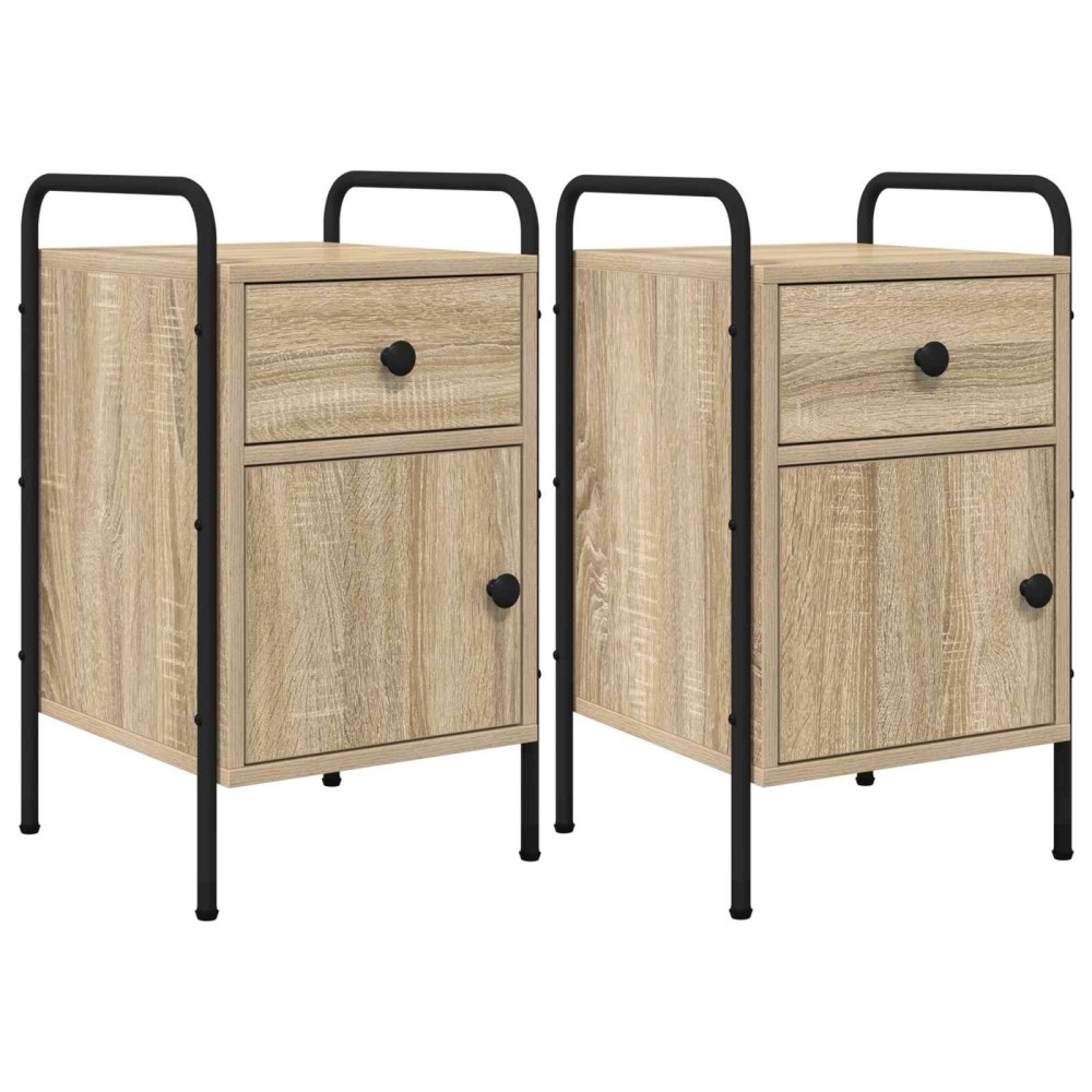 vidaXL Κομοδίνο 2 τμχ. Sonoma Δρυς 35 x 36,5 x 61 εκ