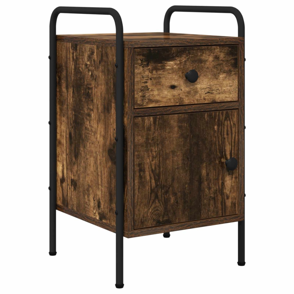 vidaXL Κομοδίνο Καπνισμένο Ξύλο Δρυός 35 x 36,5 x 61 εκ