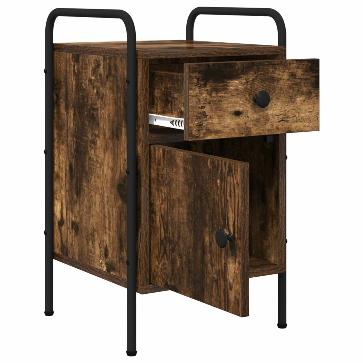 vidaXL Κομοδίνο Καπνισμένο Ξύλο Δρυός 35 x 36,5 x 61 εκ