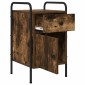 vidaXL Κομοδίνο Καπνισμένο Ξύλο Δρυός 35 x 36,5 x 61 εκ