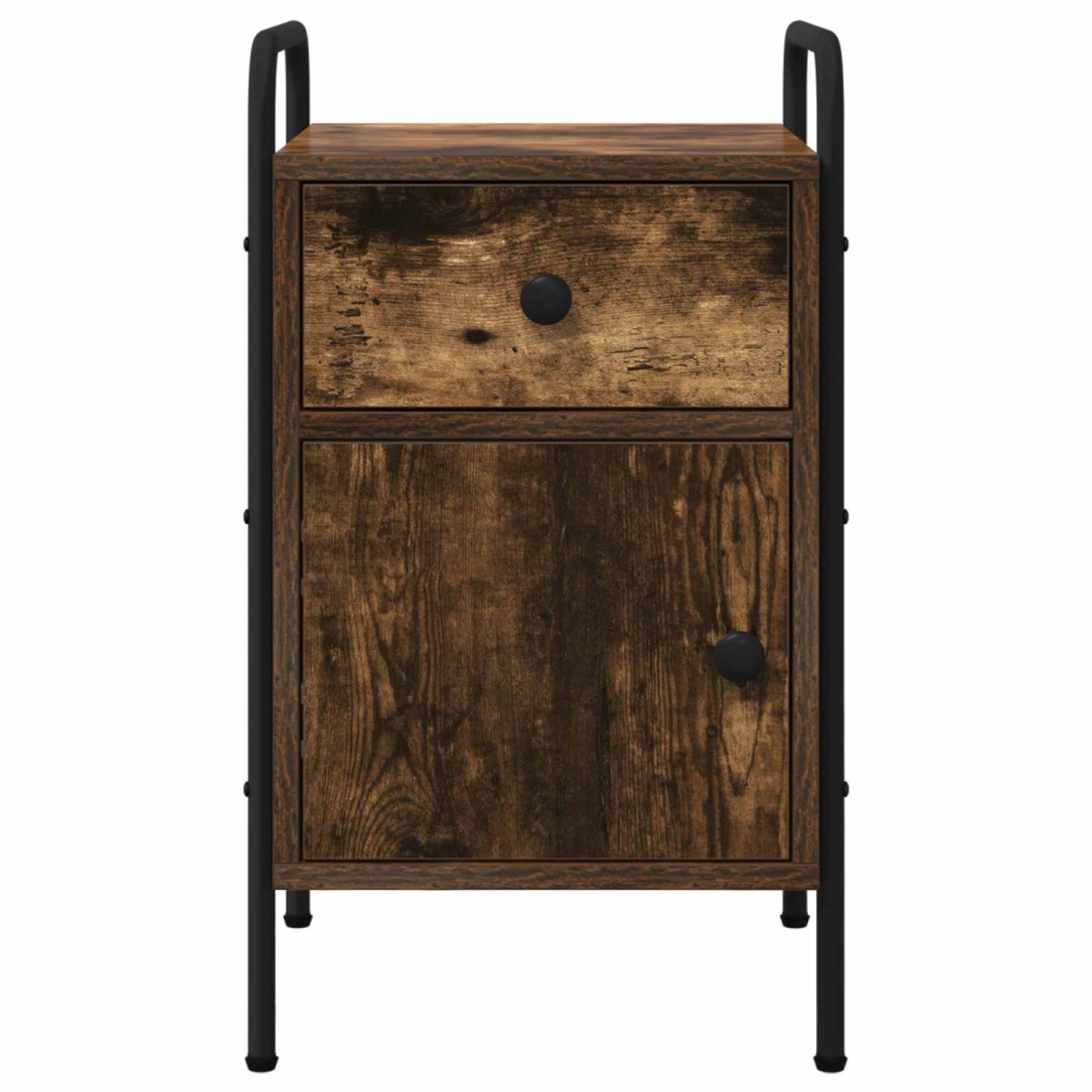 vidaXL Κομοδίνο 2 τμχ. Καπνισμένο Ξύλο Δρυός 35 x 36,5 x 61 εκ