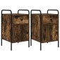 vidaXL Κομοδίνο 2 τμχ. Καπνισμένο Ξύλο Δρυός 35 x 36,5 x 61 εκ