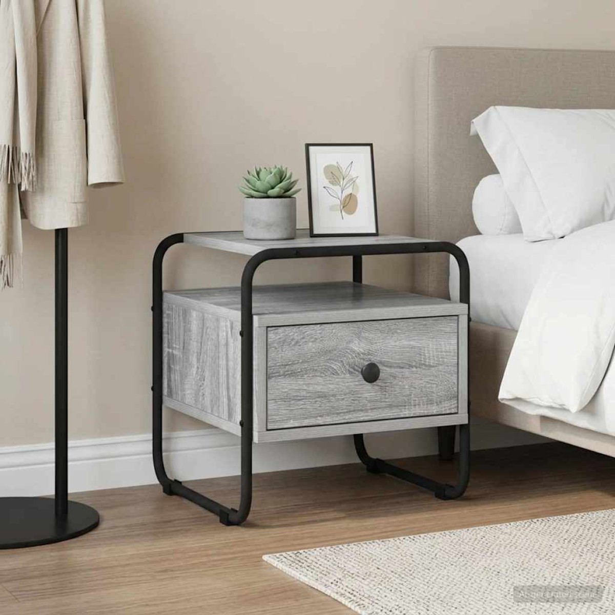 vidaXL Κομοδίνο Γκρι Sonoma 40 x 39,5 x 40 εκ Επεξεργασμένο Ξύλο