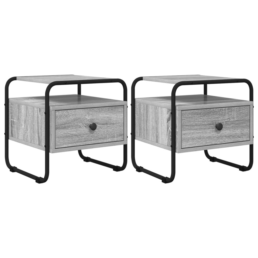 vidaXL Κομοδίνο 2 τμχ. Γκρι Sonoma 40 x 39,5 x 40 εκ