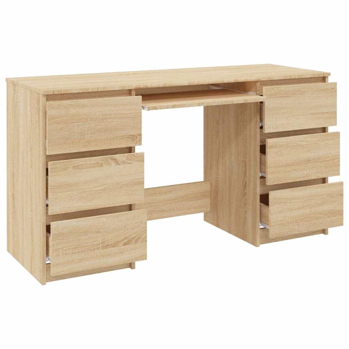 vidaXL Γραφείο Sonoma Δρυς 140 x 50 x 77 εκ. από Μοριοσανίδα
