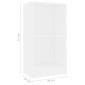 vidaXL Βιβλιοθήκη Λευκή 40x24x75 εκ. από Επεξ. Ξύλο