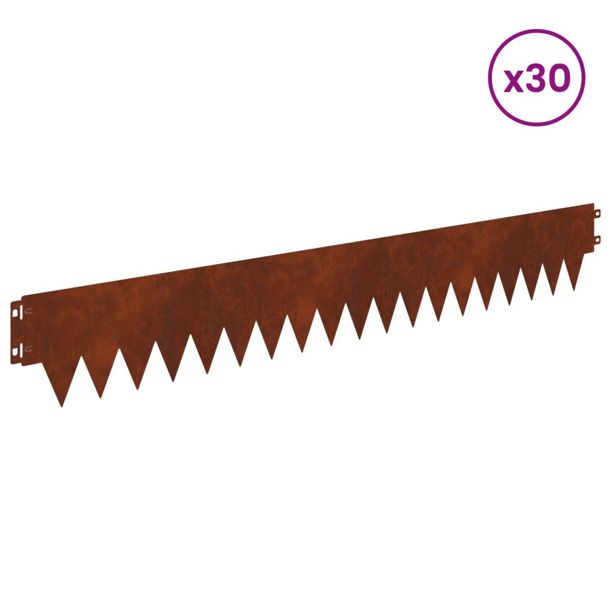 vidaXL Περίγραμμα γκαζόν 30 τμχ. 103 x 15 εκ Ατσάλι Σκ rusty
